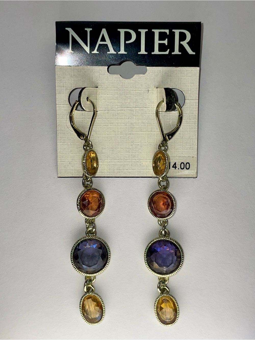 Napier Gold Linear Drop Earrings